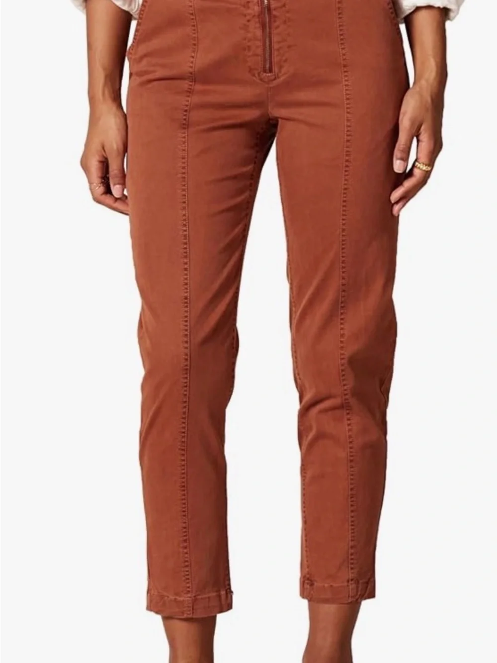 Amazon Essentials women’s stretch chino utility pant - burnt orange - Picture 2 of 5